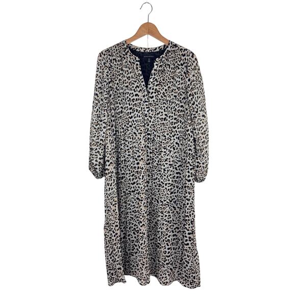 Banana Republic Pleated Midi Dress in Cheetah Print - Picture 2 of 6